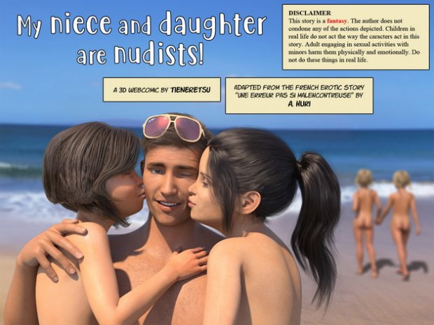 [Tieneretsu] My Niece and Daughter Are Nudists / full comic, updated/