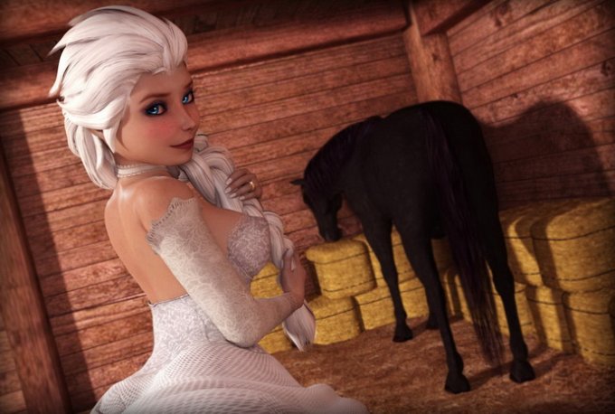Elsa With Horse